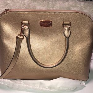Michael Kors Cindy Large Dome Rose Gold Satchel Bag